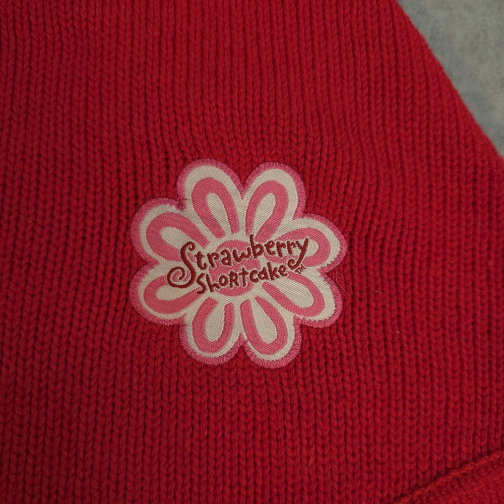 Vintage Strawberry Shortcake Red Embroidered Sweater Poncho 6/6X - Picture 4 of 12